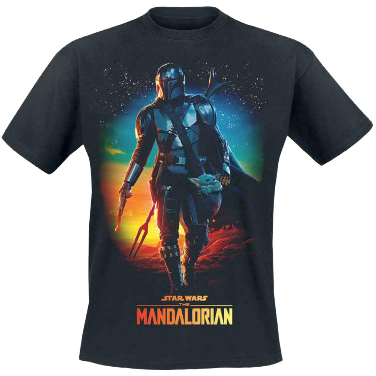 Image produit T-shirt Through The Galaxy noir – Star Wars The Mandalorian