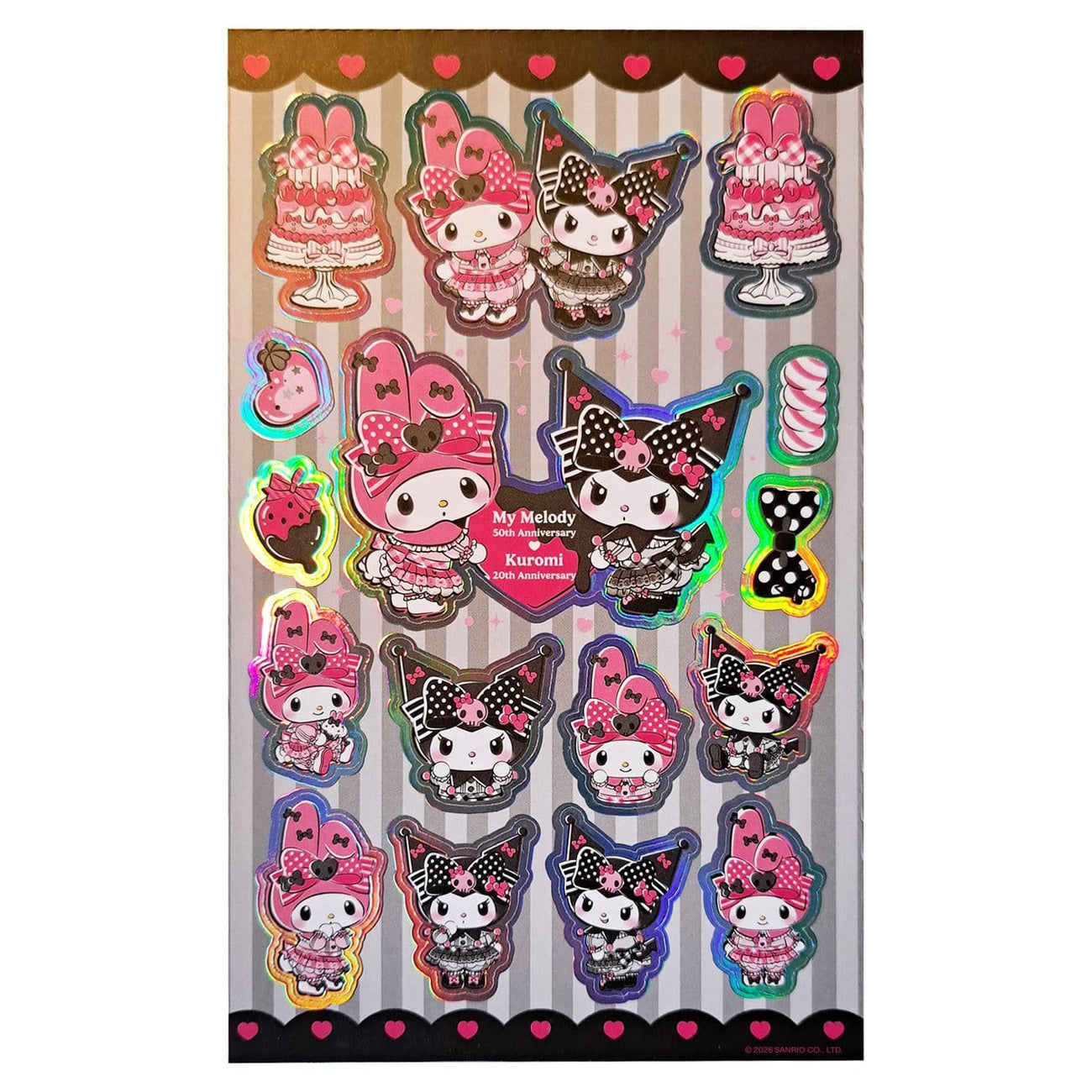 Produktbild Sanrio Pink Black Party Series Sticker Pack Kuromi & My