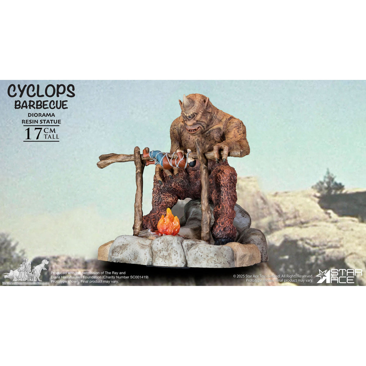 Image produit Ray Harryhausen Diorama 1/8 Cyclope Barbecue Scene 17 cm