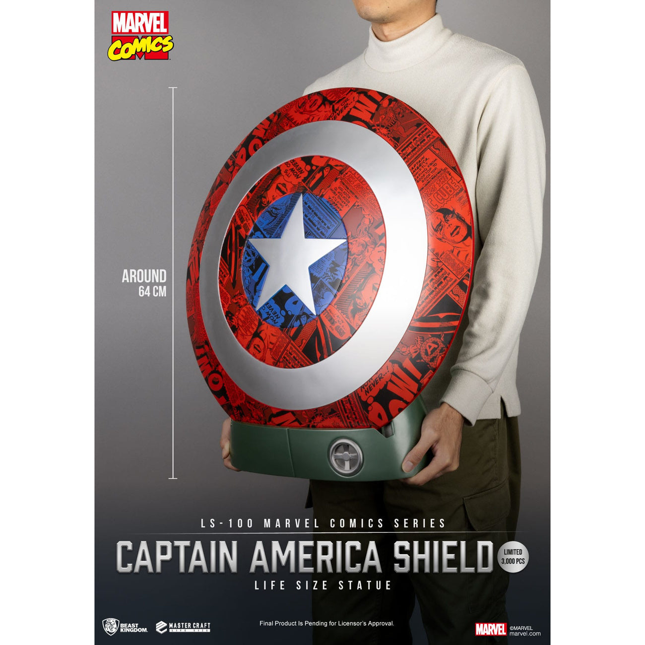 Produktbild Marvel Comics PVC Captain America Schild Life Size Statue