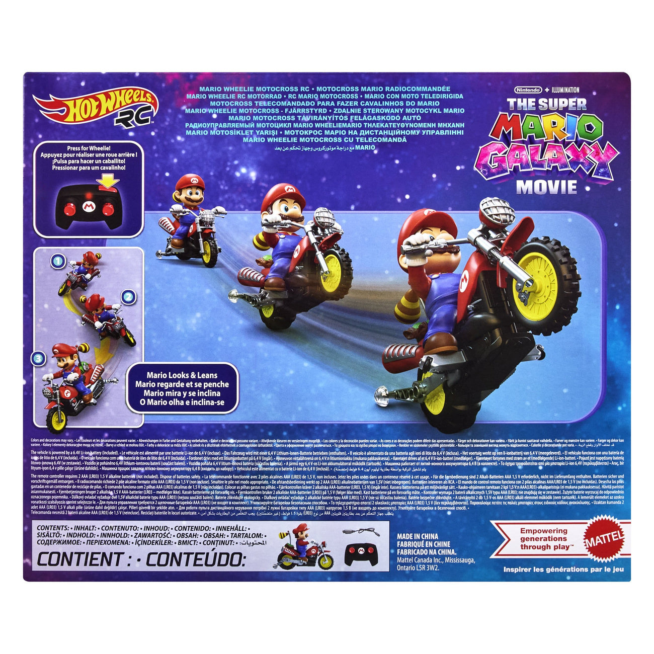 Produktbild Der Super Mario Galaxy Film Hot Wheels RC Motorrad Mario