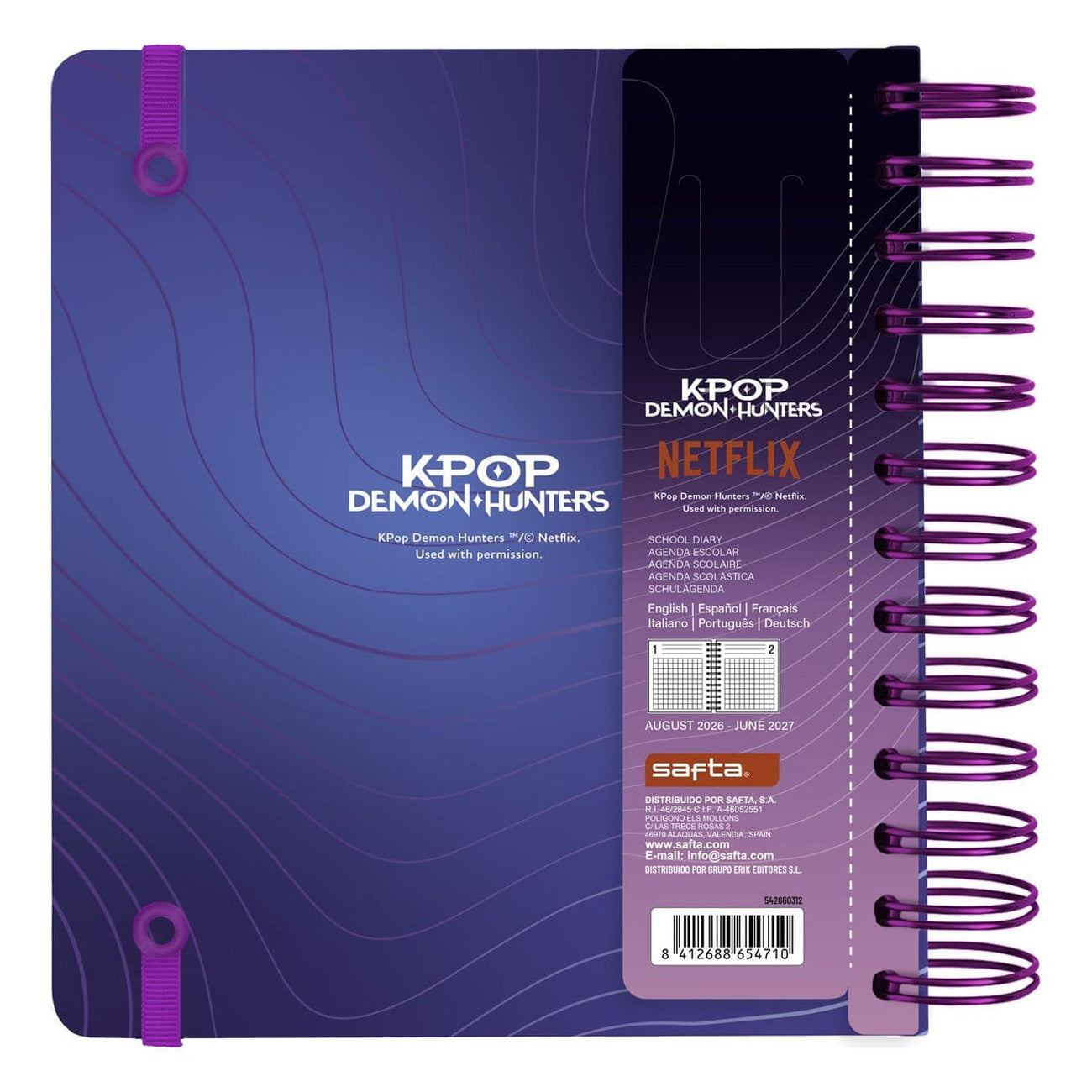Image produit KPop Demon Hunters Agenda quotidien 2026/2027 A5