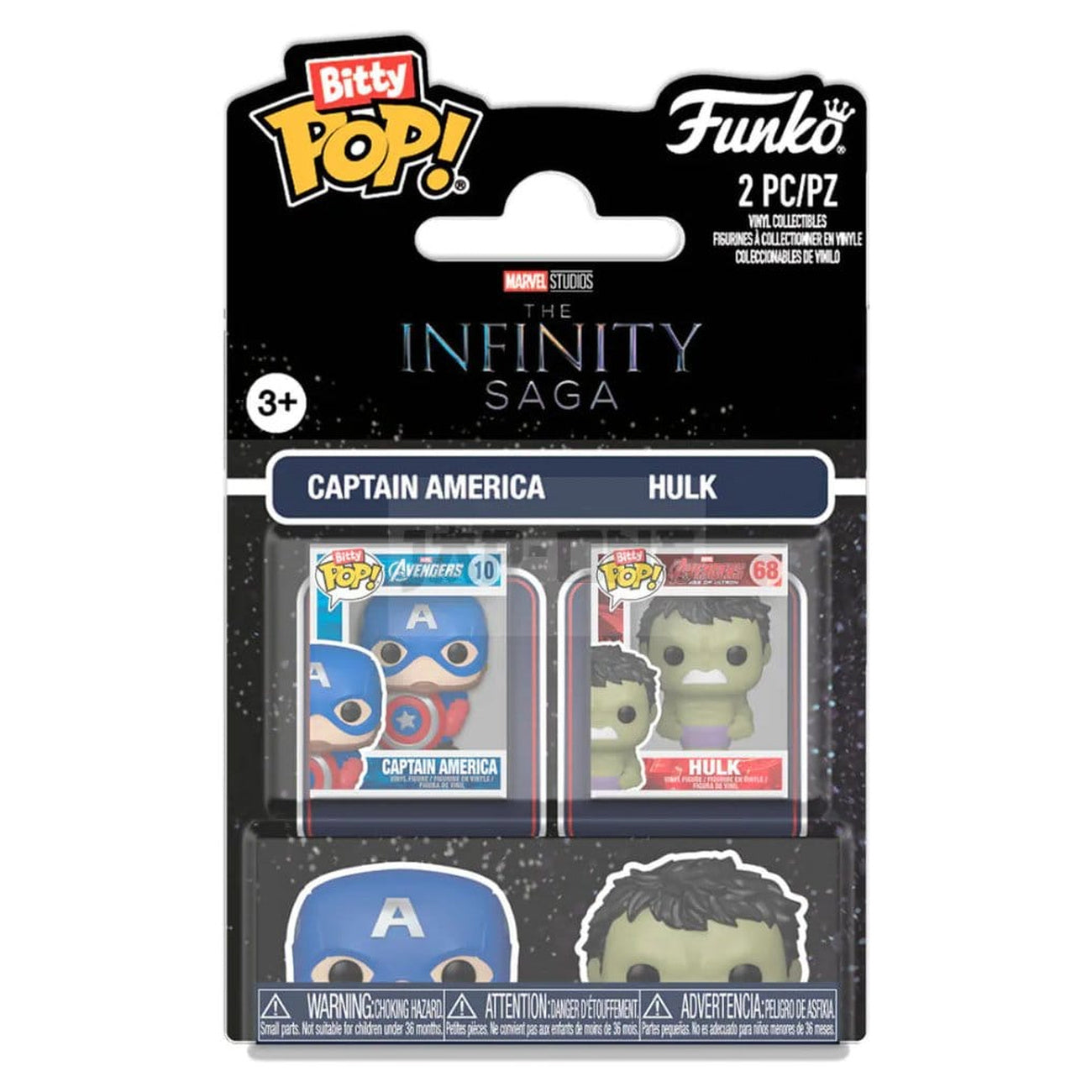 Immagine del prodotto Marvel IS Bitty POP! Mini figure in vinile set da 2 Cap & Hulk 2 cm
