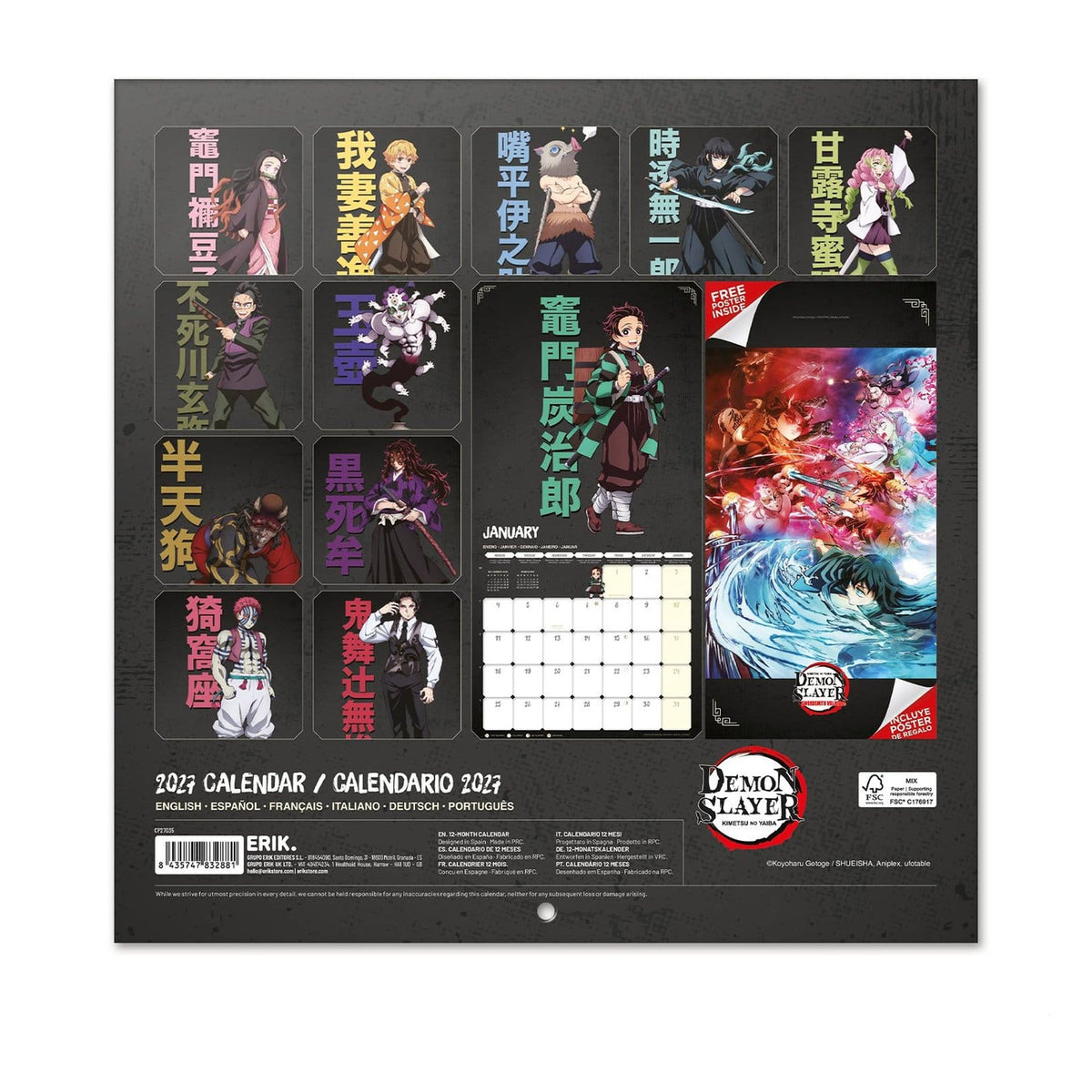 Product image Demon Slayer Wall Calendar 2027 30 x 30 cm