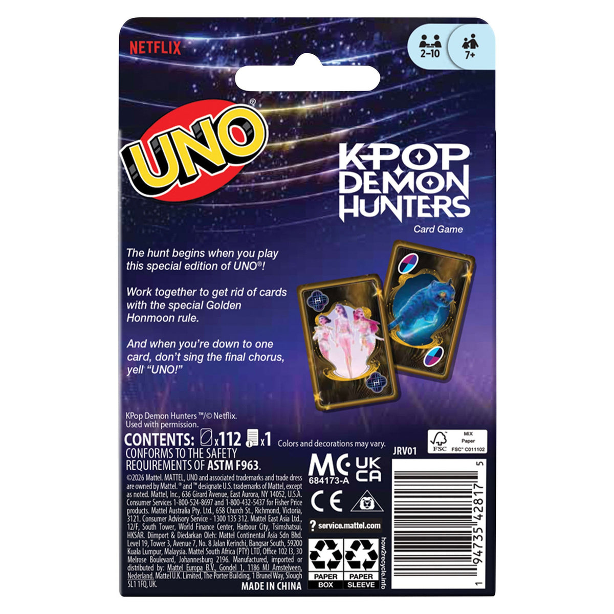 Produktbild KPop Demon Hunters UNO Kartenspiel